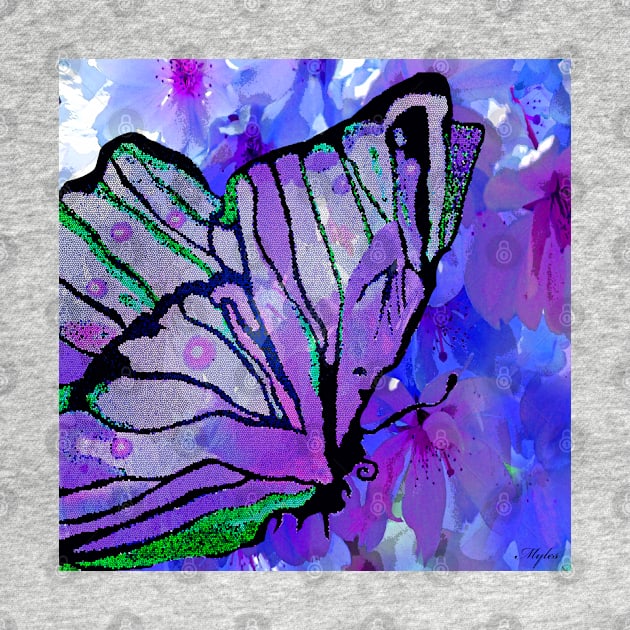 BUTTERFLY PURPLE MOSAIC by Overthetopsm